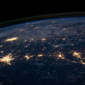 Space view of planet Earth at night